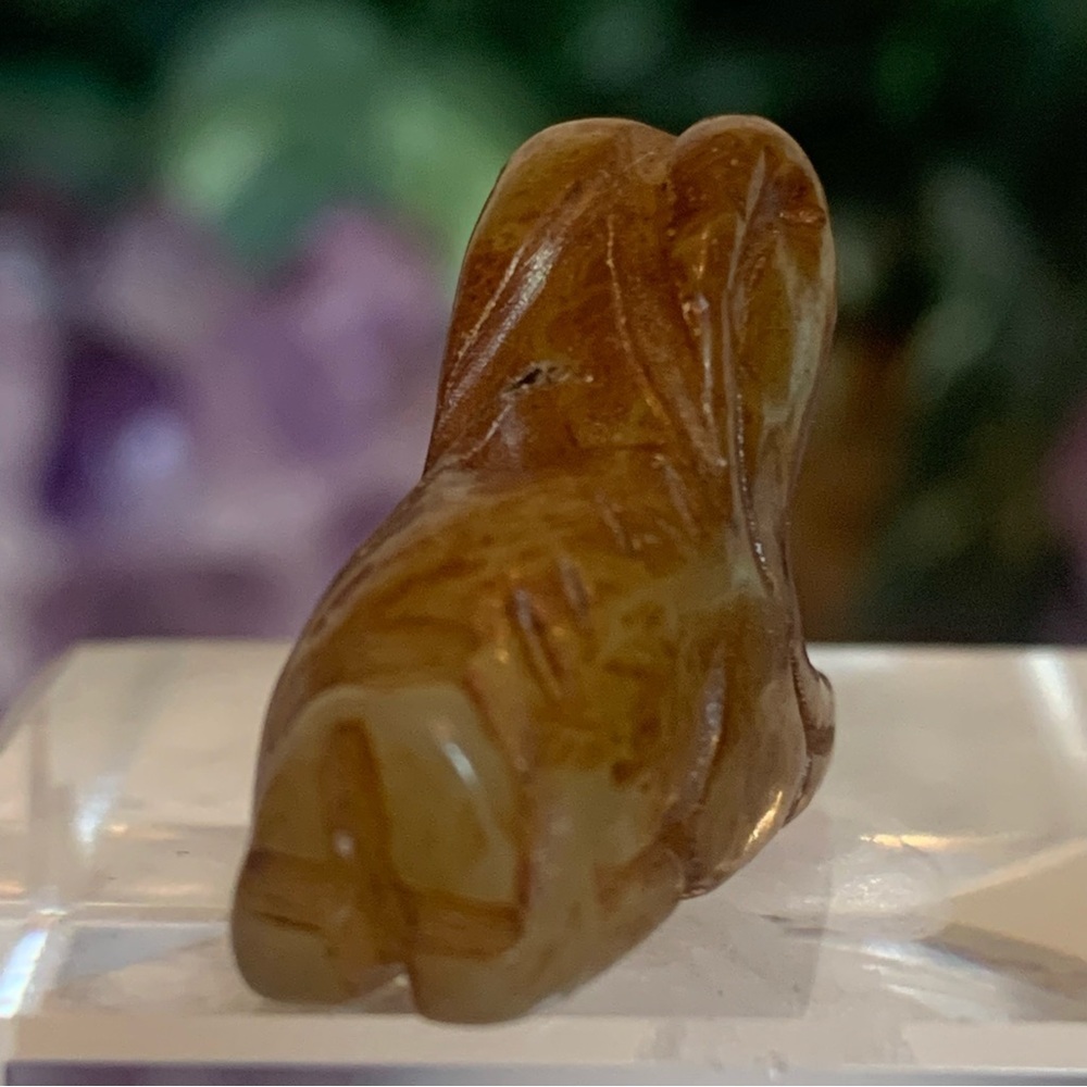 Hand Carved Jade Chinese Zodiac Ram Drilled Animal Bead Stone Figurine 20th C. - Picture 12 of 16